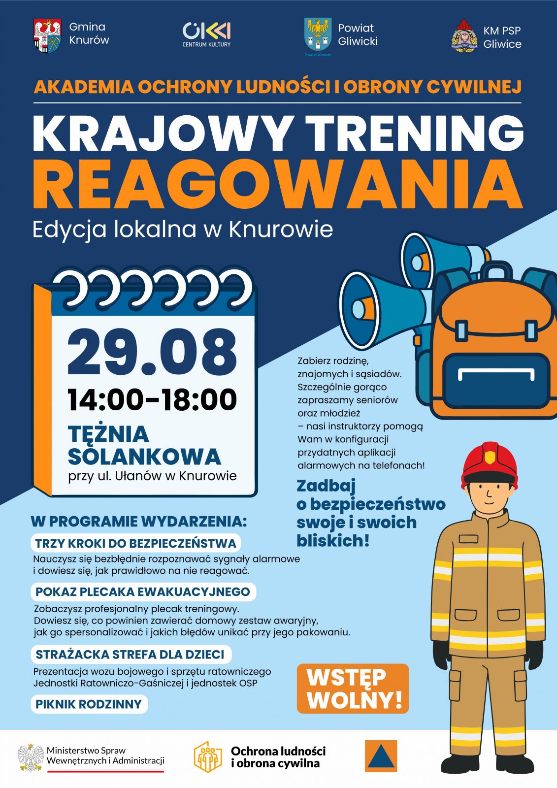 plakat graficzny zawierający informacje o Akademii Obronności w Knurowie plakat graficzny zawierający informacje o Akademii Obronności w Knurowie
